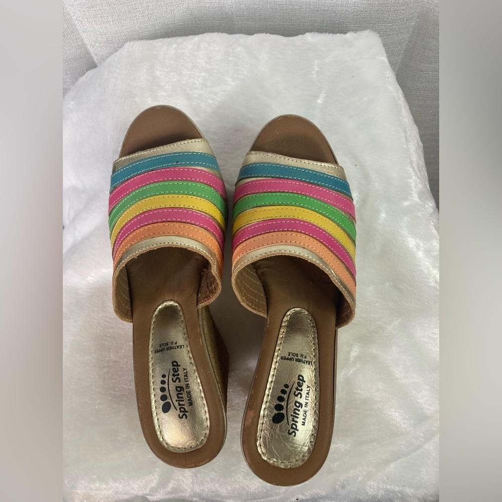 Spring Step Made in Italy 7.5
Leather Cork Wedge Sandal - Picture 5 of 9